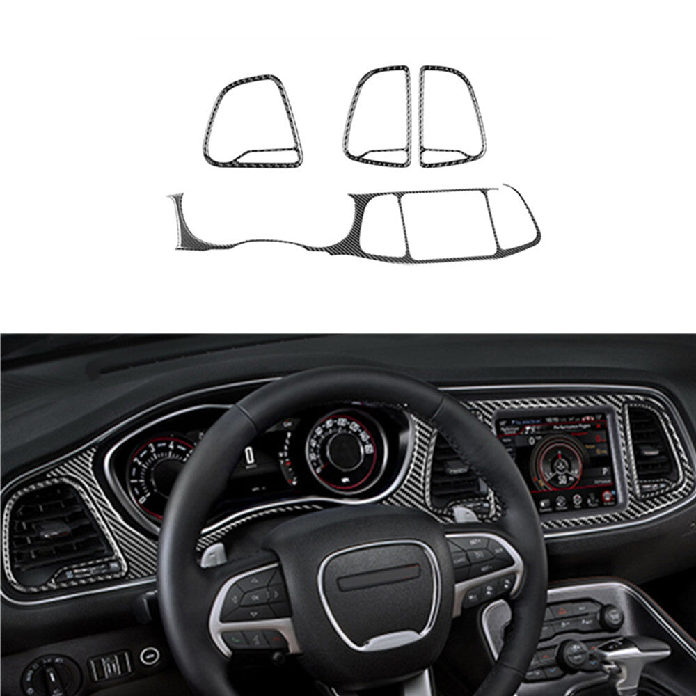 for Dodge for Challenger 2015-2020 Central Control Dashboard & Vents Set Trim Cover