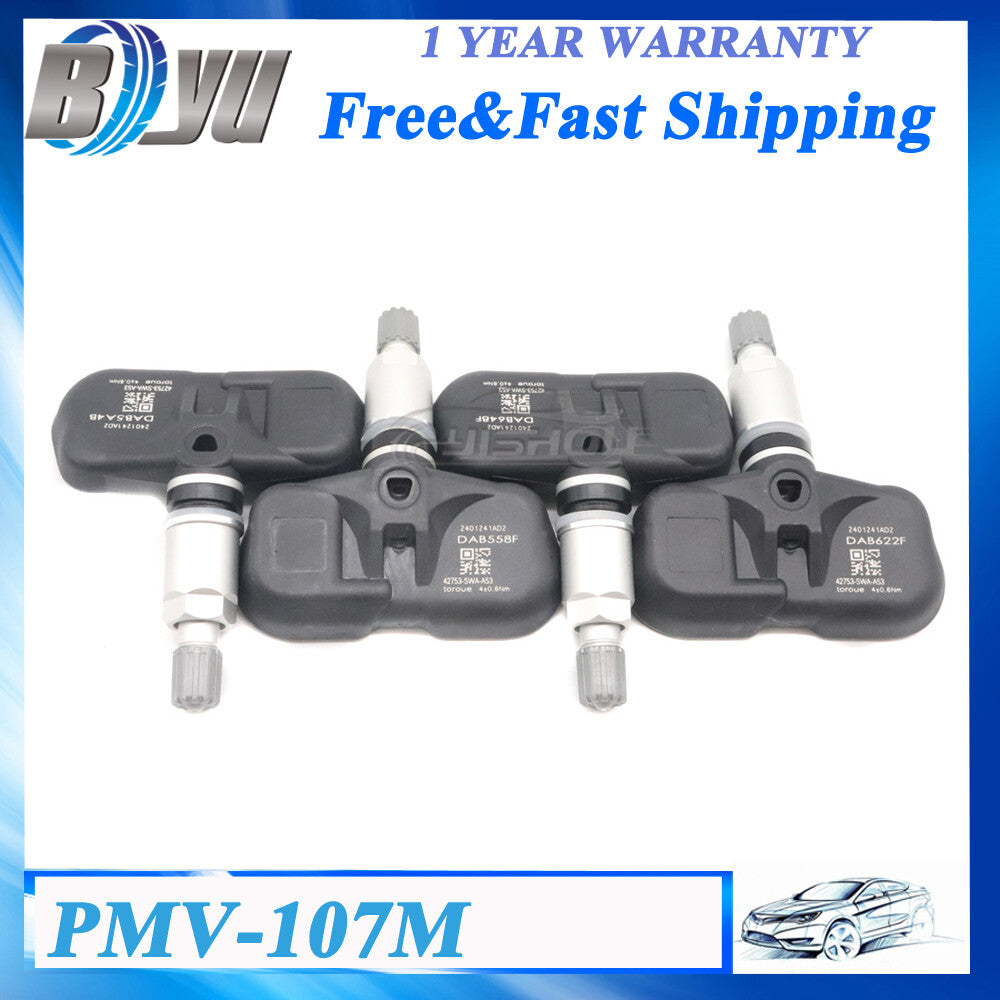 4X PMV-107M 42753-SWA-A53 TPMS Wheel Tire Pressure Sensor for Honda CR-V Accord
