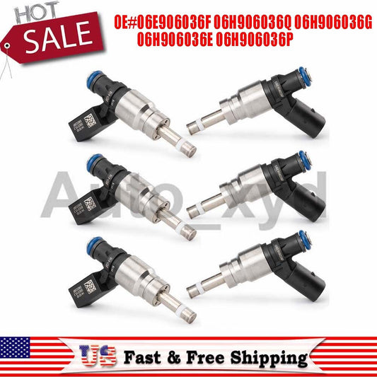 6 fuel injectors, 06E906036F and 06H906036E, new, suitable for Audi Q5, for A6 , C6, for Audi for A5 , B8 quattro.