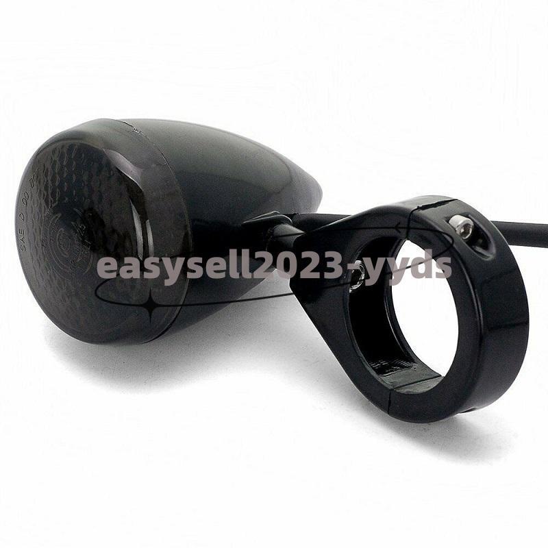 Black 4x Motorcycle Front+Rear LED Turn Signal Light 39mm Fork Clamp for Harley
