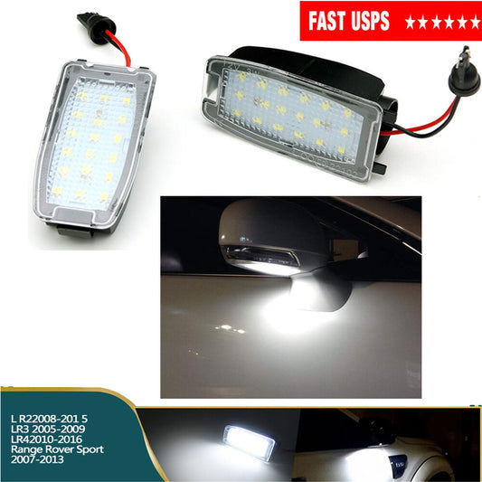 2X LED Side Rearview Mirror Puddle Lights for Land Rover Discovery LR2 2008-2015