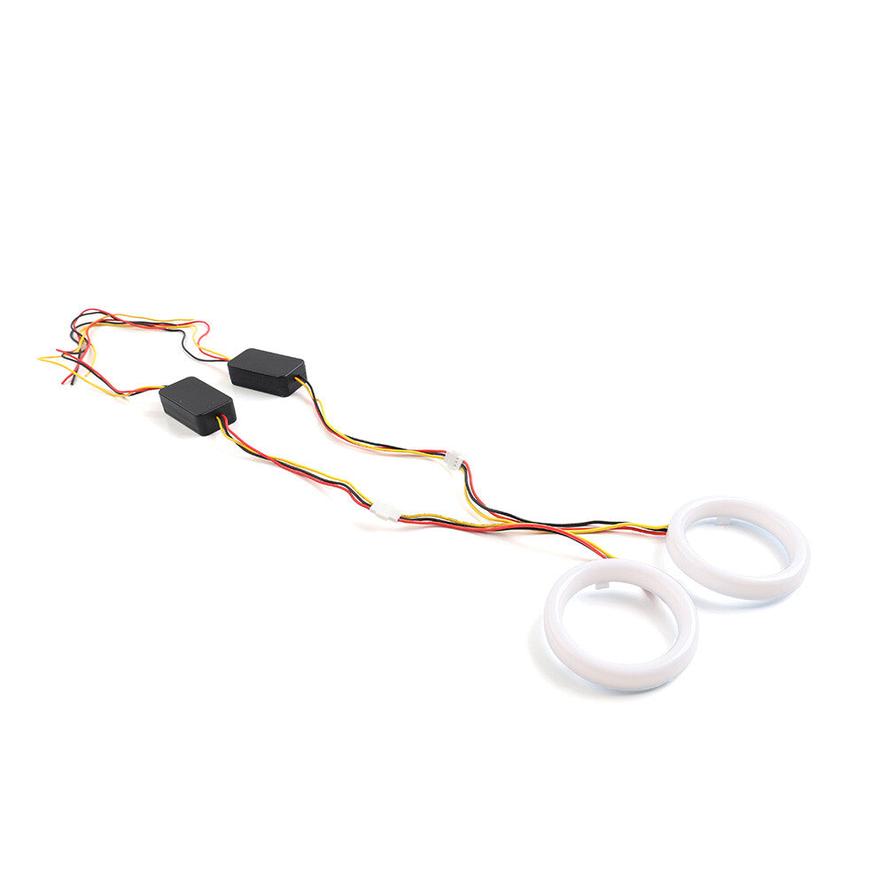 60MM White Amber Switchback LED Angel Eyes Halo Rings Car Headlight Retrofit