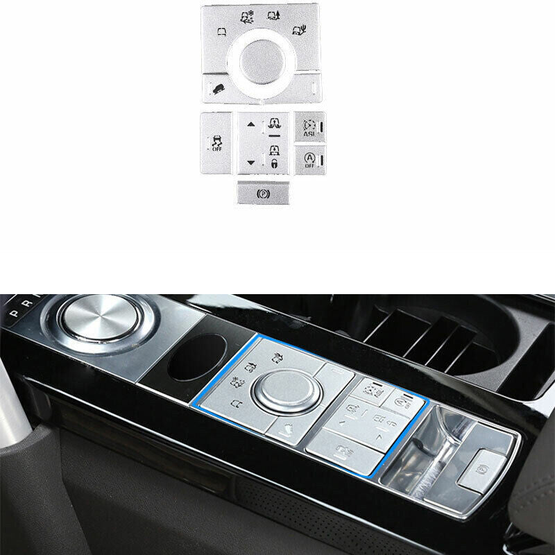 Console Terrain Mode Button Patch Aluminum Silver for Range Rover Sport 2014-16