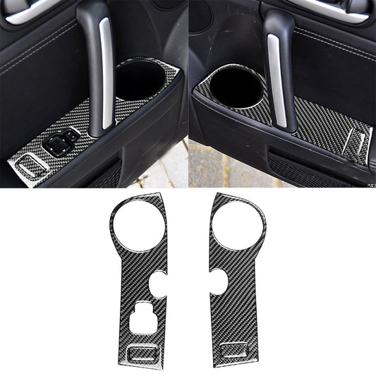 4Pcs Carbon Fiber Door Armrest Panel Cover Trim for Mazda MX-5 Miata 2009-2015