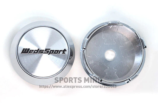 4x60mm Weds Sport Chrome Alloy Badge Wheel Caps Rim Caps Decal Badges TE37