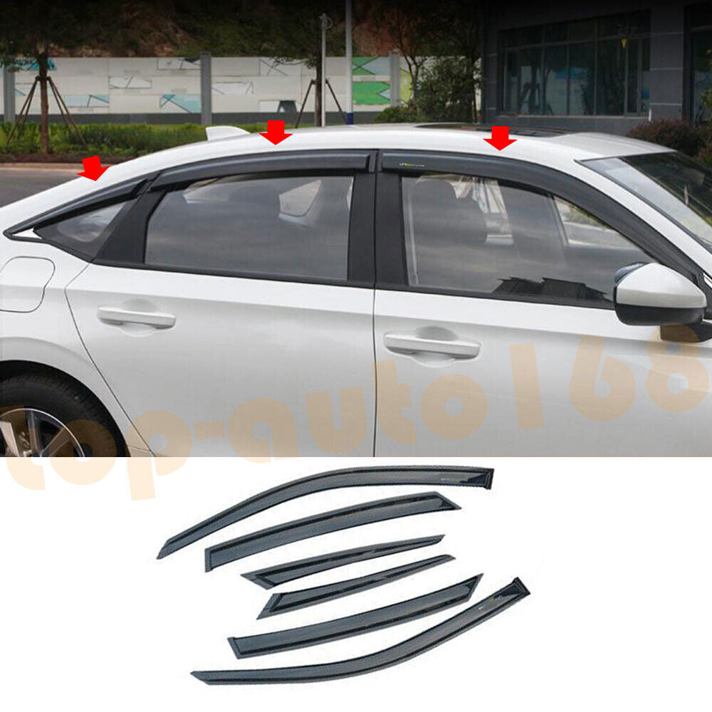 for Honda for Civic 2022-24 Black Window Visor Vent Sun Shade Rain Guard Door Visor