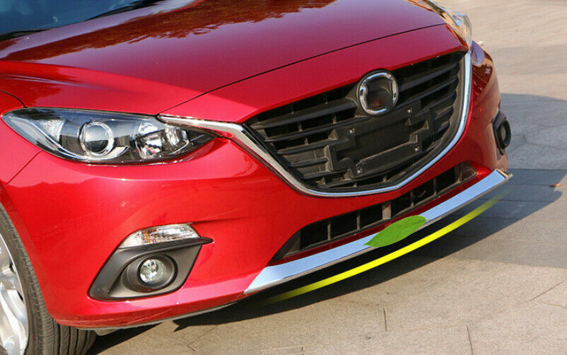 for Mazda 3 Axela 2014-2016 Chrome ABS Front Bumper Grille lip Lower Strip cover