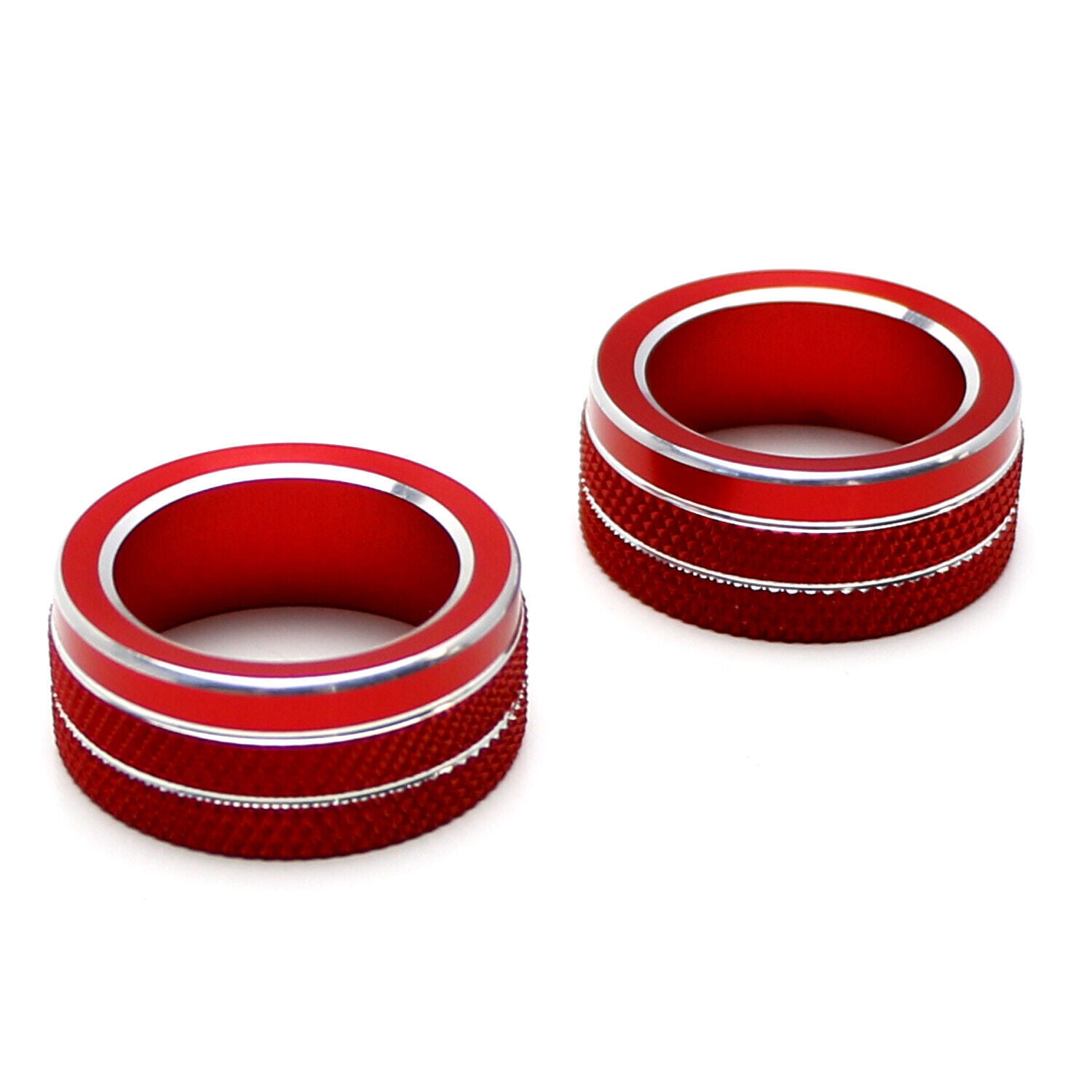 2Pcs Red AC Air Control Switch Knob Ring Cover Trim for Toyota for Corolla 2019-22