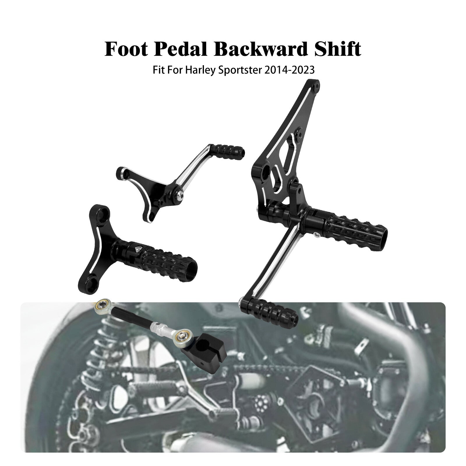 Rear Controls Foot Peg Levers Linkages for Harley Sportster Iron 883 1200 48 72