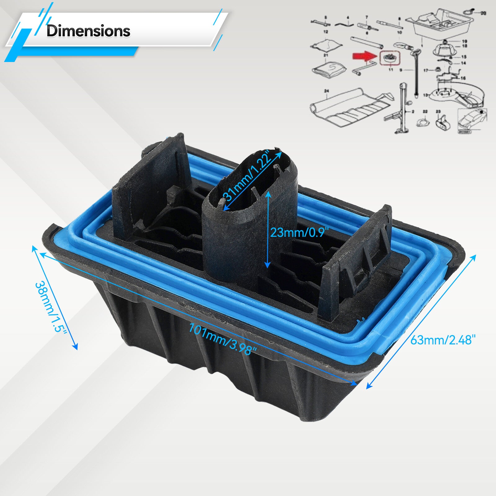 Under Jacking Point Pad for BMW X3 F25 X4 F26 X5 E70 F15 X6 E71 E72 #51717189259