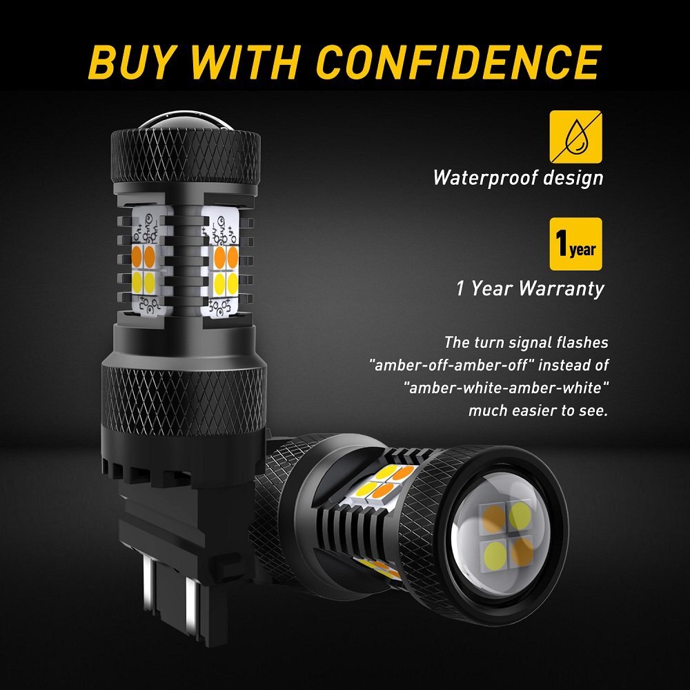 3157 CK bracket socket 30 chip 16 LED white/amber switch turn signal light