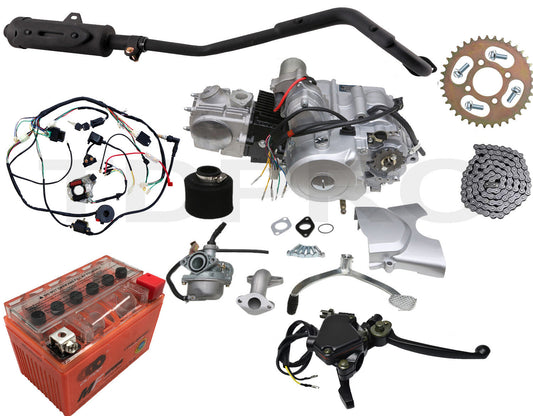 125cc engine motor kit, semi-automatic reverse 3+1, suitable for all-terrain vehicles, for Honda ATC70, cooler.