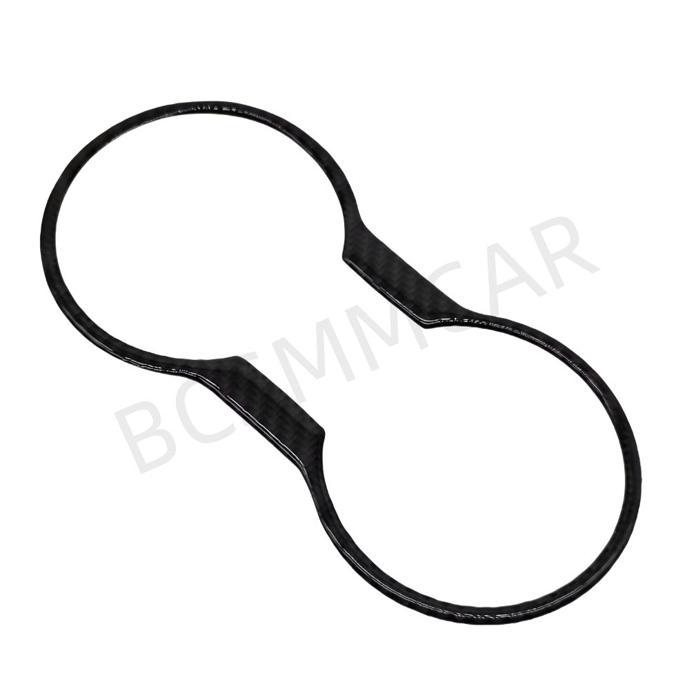 Real Carbon Fiber Cup Holder Cover Interior Trim Fit for Ford for Mustang 2015-2023