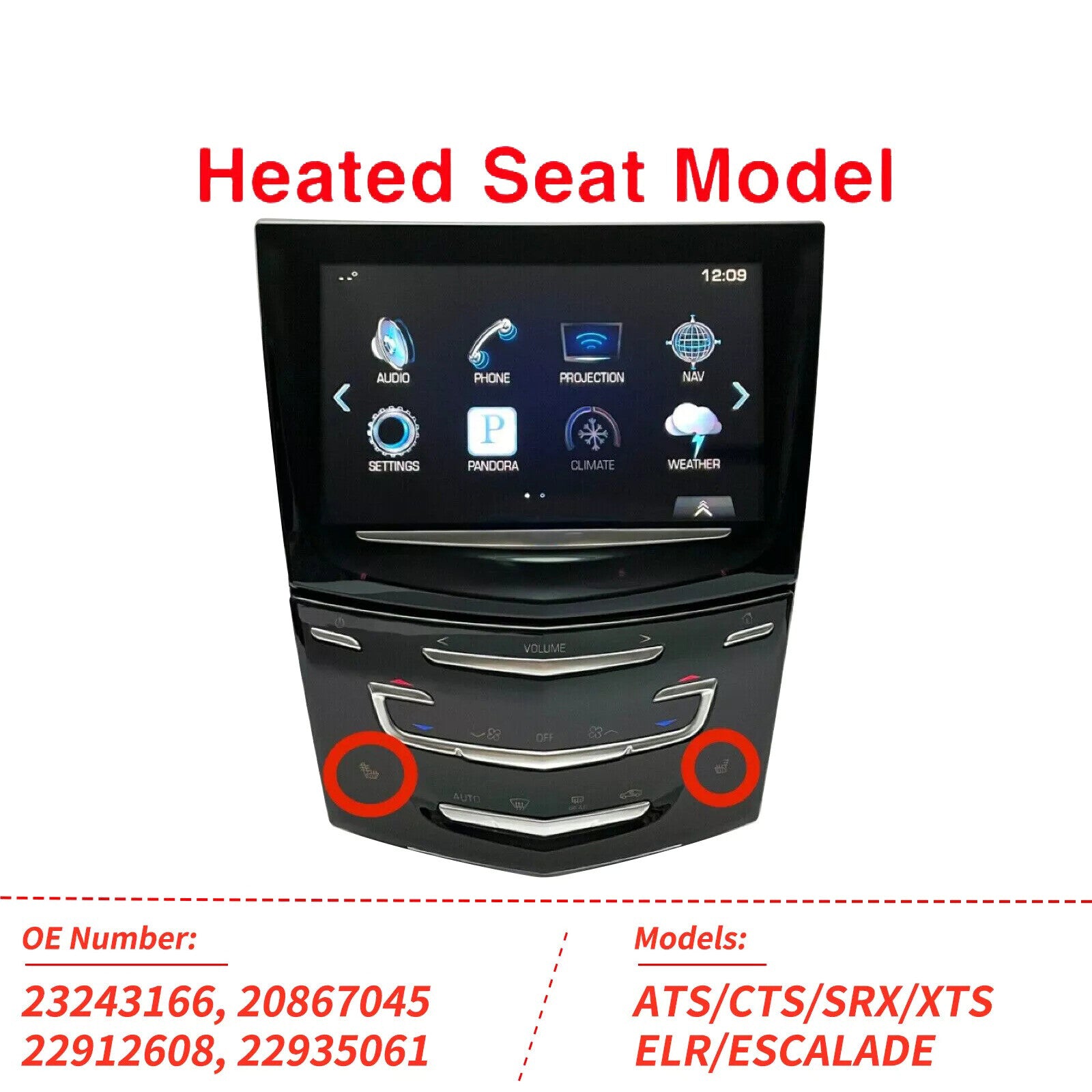 System Touch Screen Nav Radio 22912609 Fits for Cadillac ATS CTS ELR SRX XTS