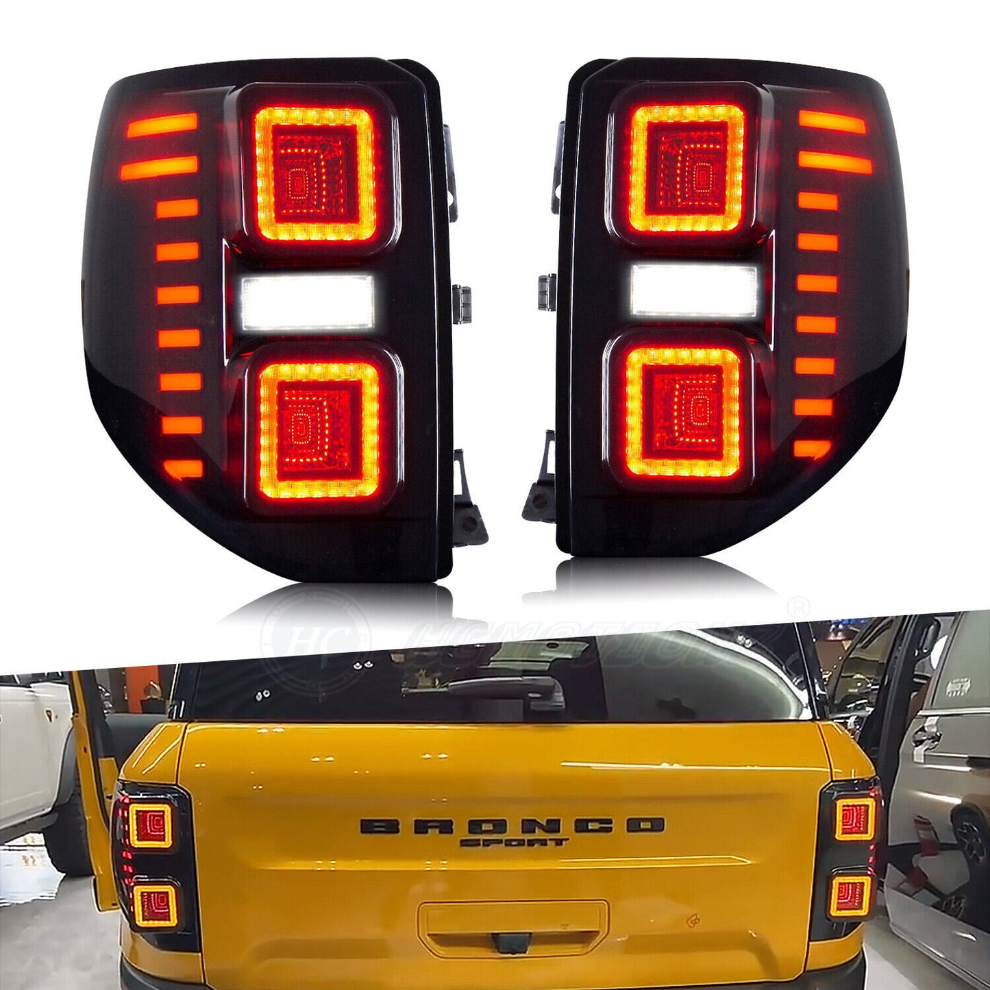 2PCS LED Tail Lights for Ford Bronco Sport 4-door 2021 2022 2023 Rear Lamps