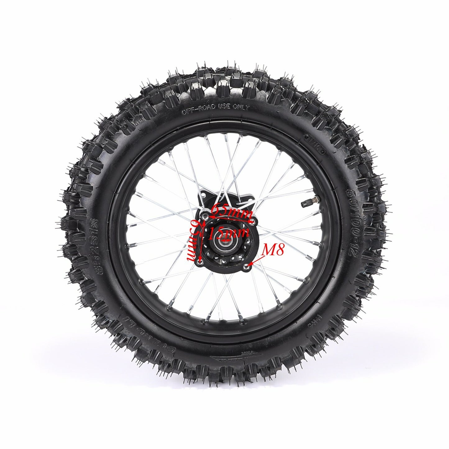 15mm 60/100-14 80/100-12 tire and rim kit for Taodao SSR 110cc 125 CRF70 bicycles.