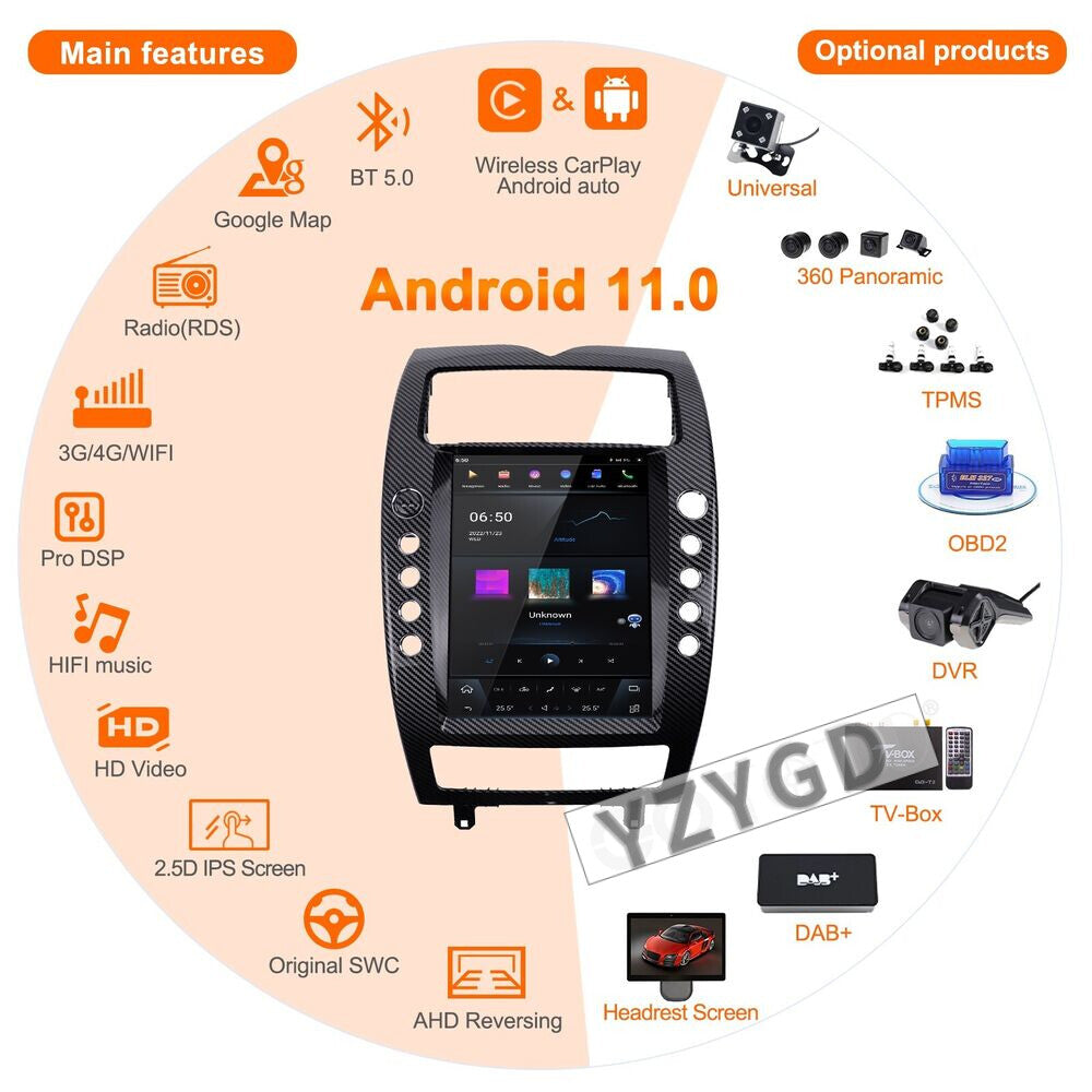 for Maserati Quattroporte 2004-2012 Car Radio Carplay Stereo Receiver Screen