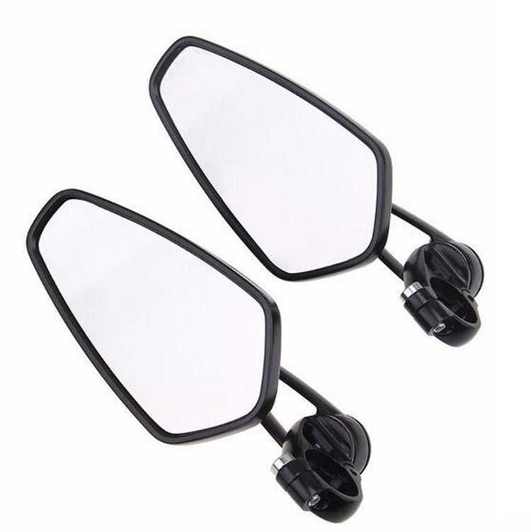 2Pcs 7/8 22mm Motorcycles Left Right Handbars Bar End Side Rearview Mirrors BK
