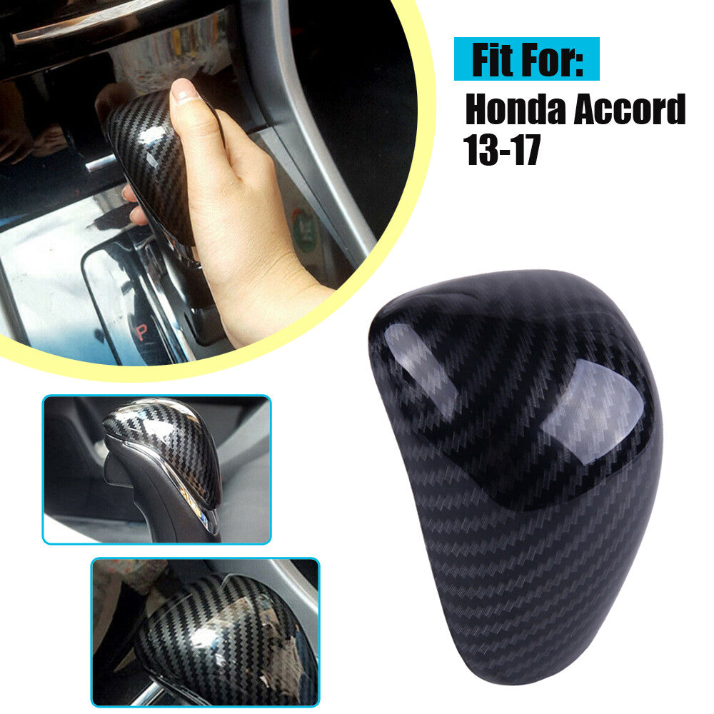 for Honda Accord 13-17 Carbon Fiber Gear Shift Knob Cover Trim Interior Decor