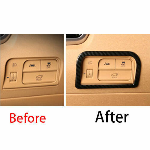 Inner Headlight Button Frame Cover Trim Fit for Kia Sorento 2021-22 Carbon Fiber