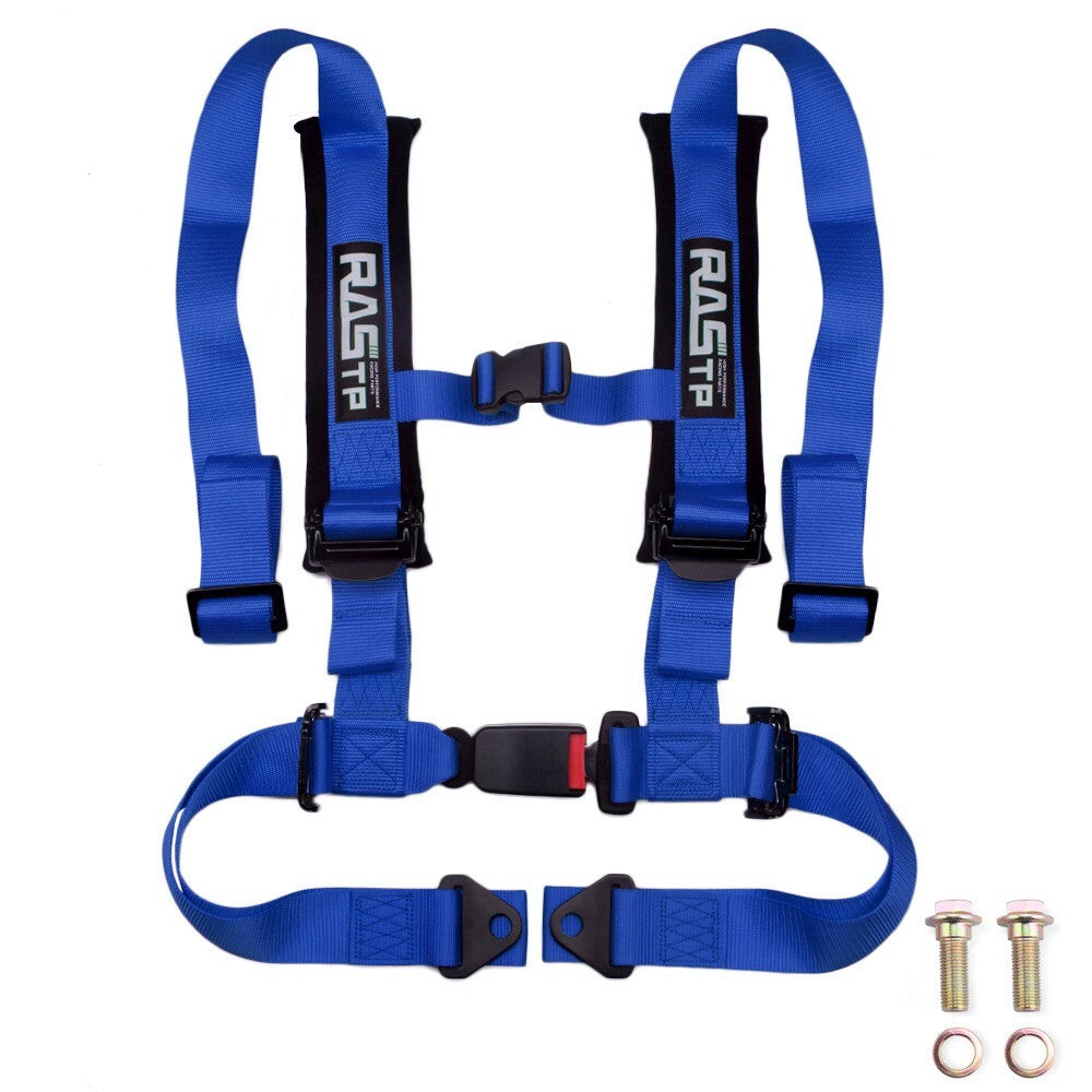 Blue 2 4Point Racing Car Harness Sport Quick Release Safety Universal for Seat Belt