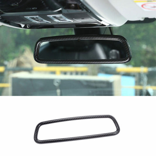 Carbon Fiber Style Inner Rearview Mirror Frame Trim for Range Rover Evoque 12-19