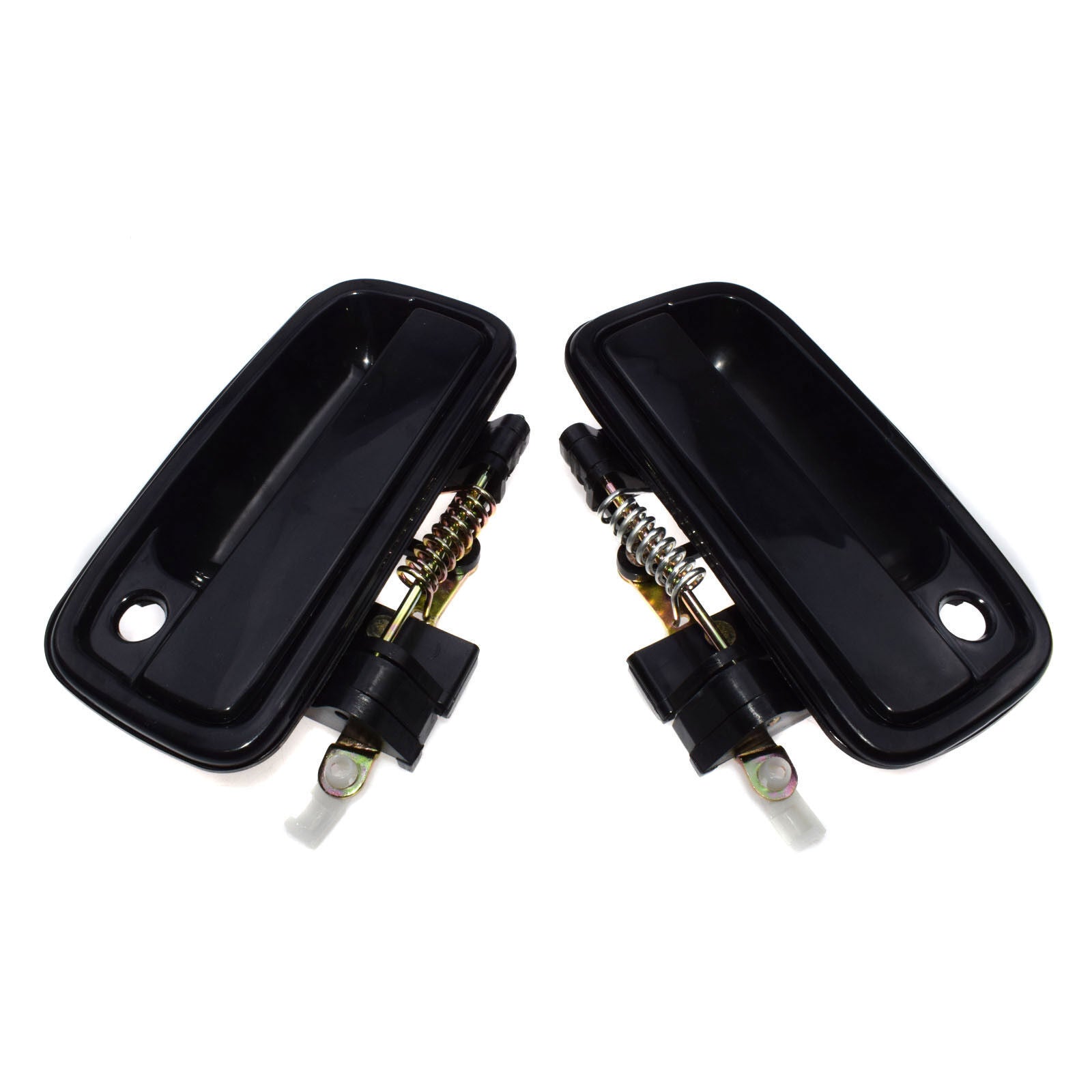 FITS 1995-2004 for TOYOTA TACOMA FRONT OUTER EXTERIOR SMOOTH BLACK DOOR HANDLE PAIR