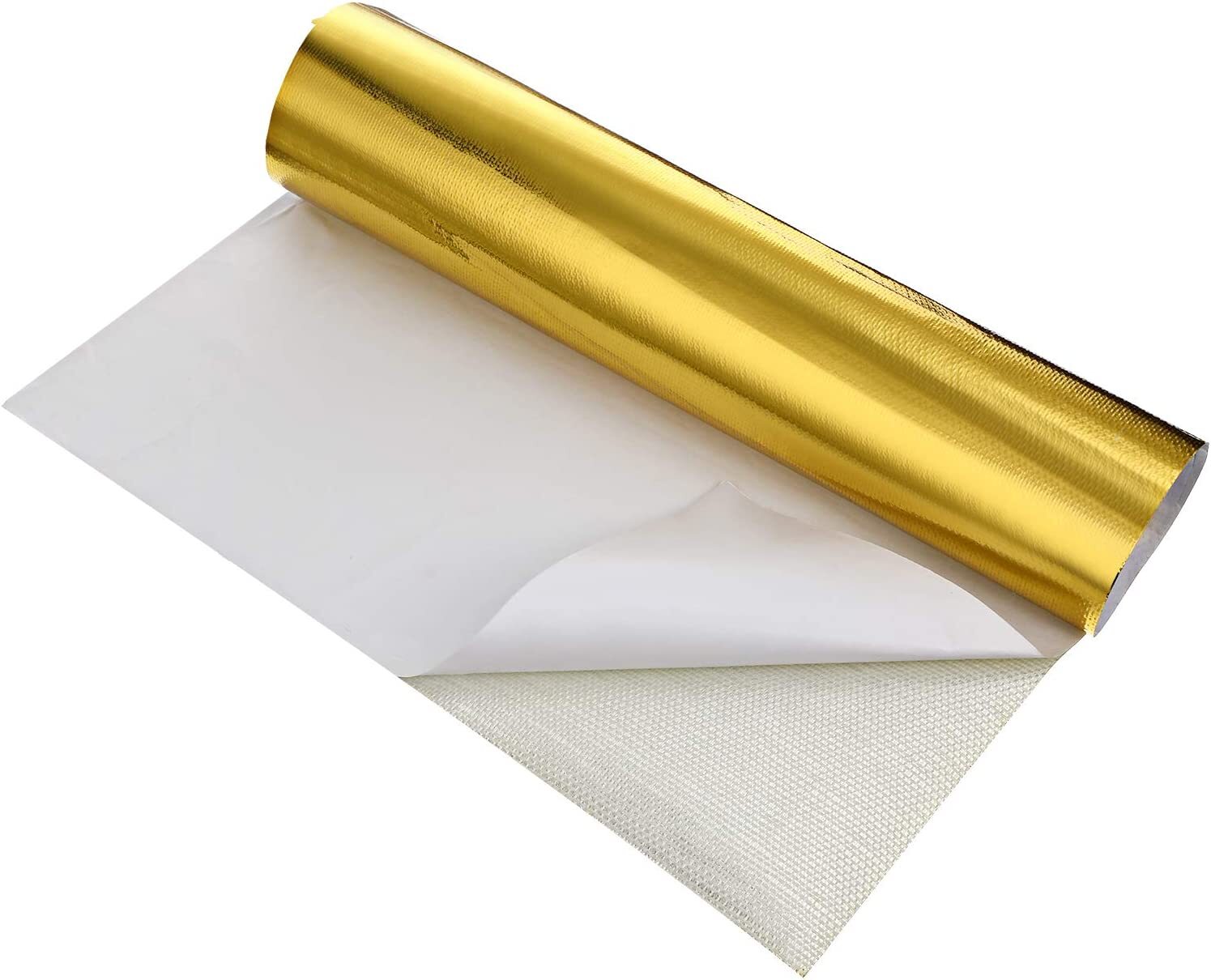 Large-size adhesive-backed aluminum fiberglass thermal barrier pads suitable for automotive applications.