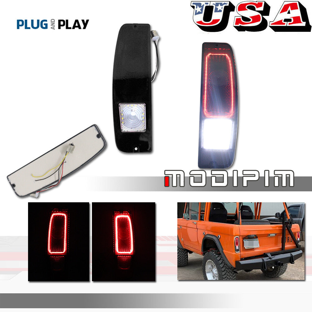 Smoke lens LED tail brake lights for 1967-1972 for Ford trucks and 1967-1977 for Ford Mustangs.