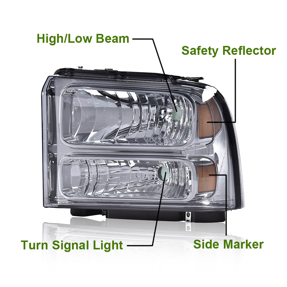 Suitable for 99-04 for Ford Super Duty F-250 F-350 trucks - Touring headlight conversion