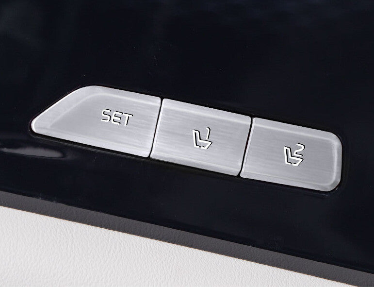 Car for Seat Memory Button Sticker Cover for Kia Carnival 2022-2023 Silver Aluminum