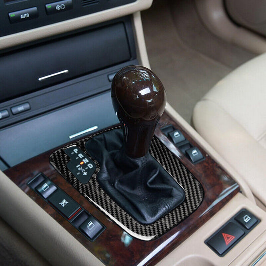 Real Carbon Fiber Console Gear Shift Panel Cover Trim Fit for BMW 3 Series E46