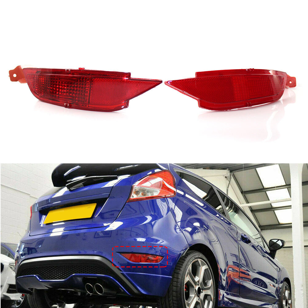 2X Rear Bumper Reflector Fog Left Right Light Lamp Fit for Ford Fiesta Mk7 2008-12