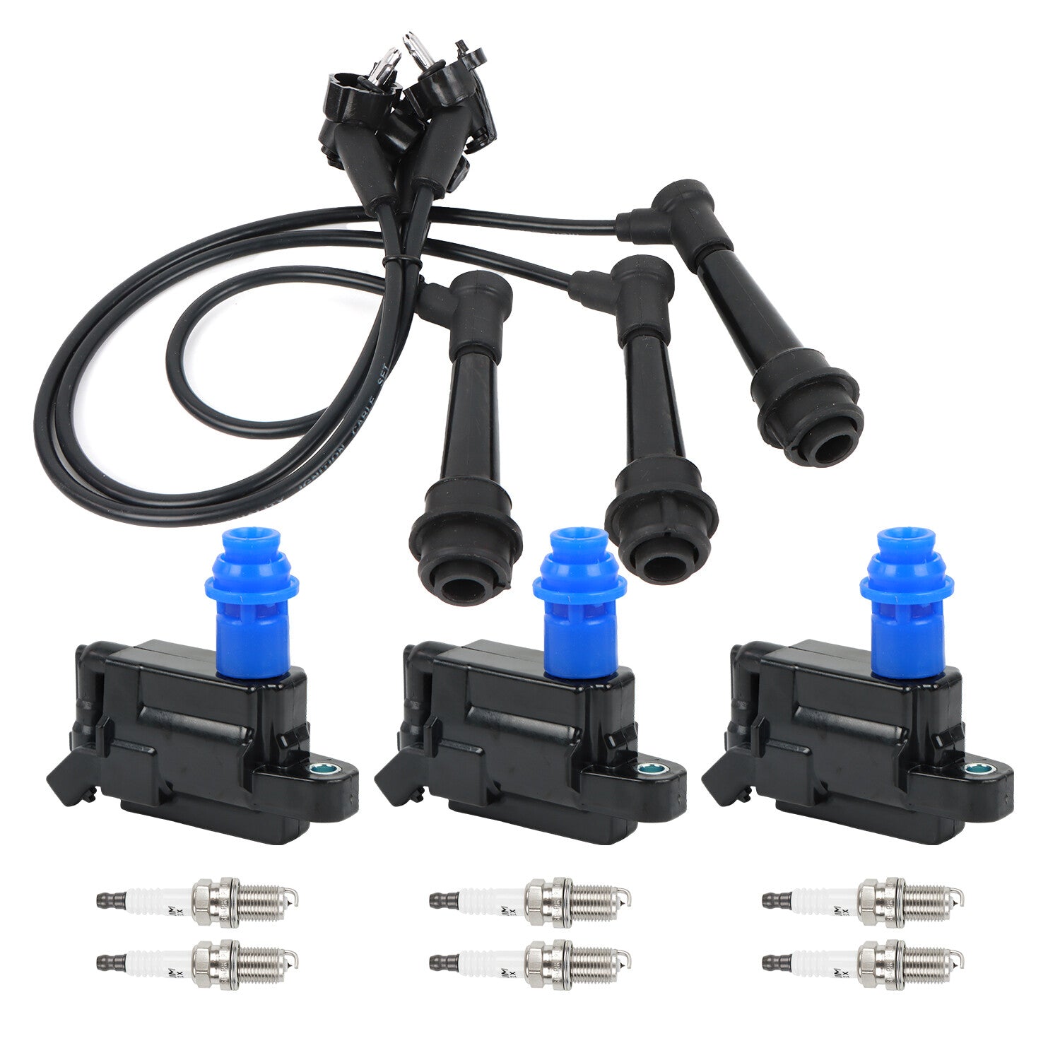 3PCs Ignition Coils/6X Spark Plugs/ 3X Wires for Lexus GS300 UF228 01-05