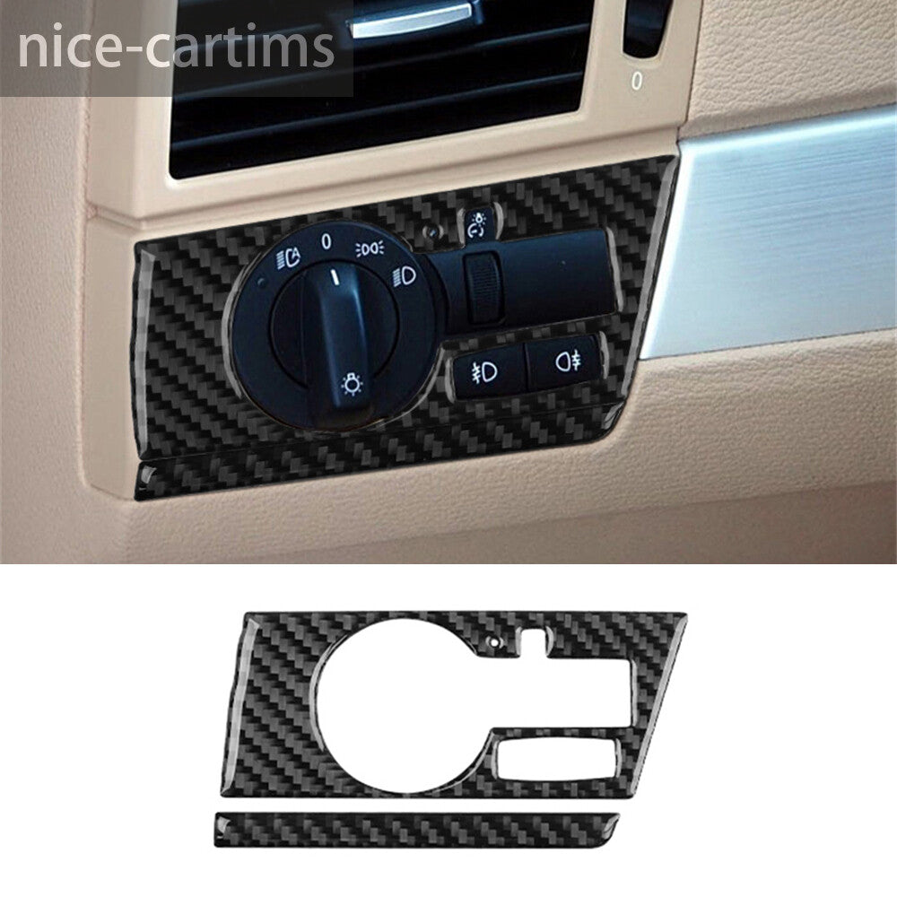 Carbon Fiber Interior Headlight Switch Button Panel Cover for BMW X3 E83 2004-10