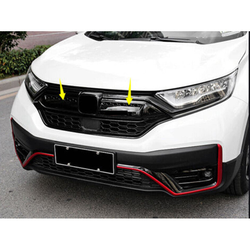 for Honda CR-V 2020-2022 piano Black Front Center Mesh Grille Grill Cover Trim