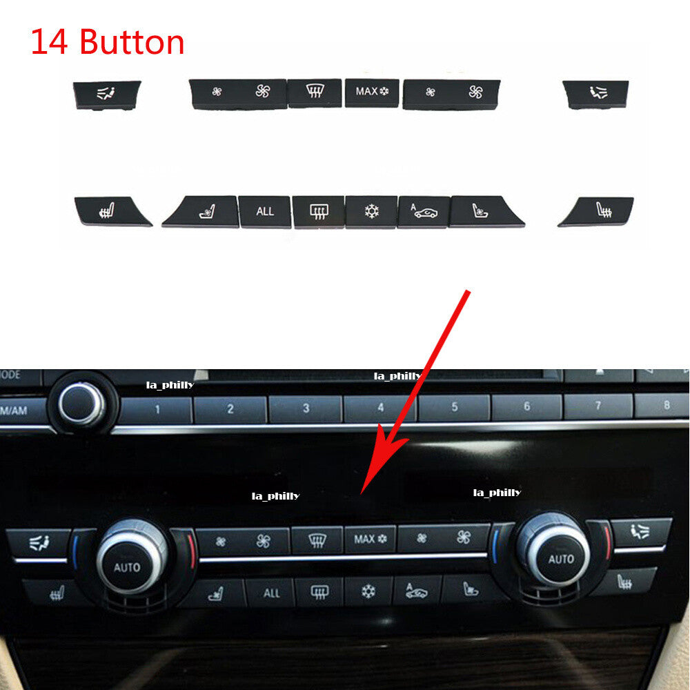 14 Button Key Caps Repair Kit A/C Heater Switch for BMW F07 F10 F11 F01