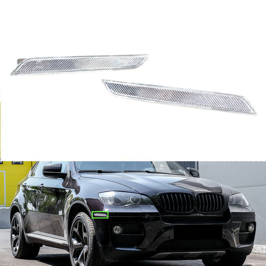 Pair Front Side Marker Lamp Reflector Lights for BMW X6 E71 E72 X5M 2008-2014