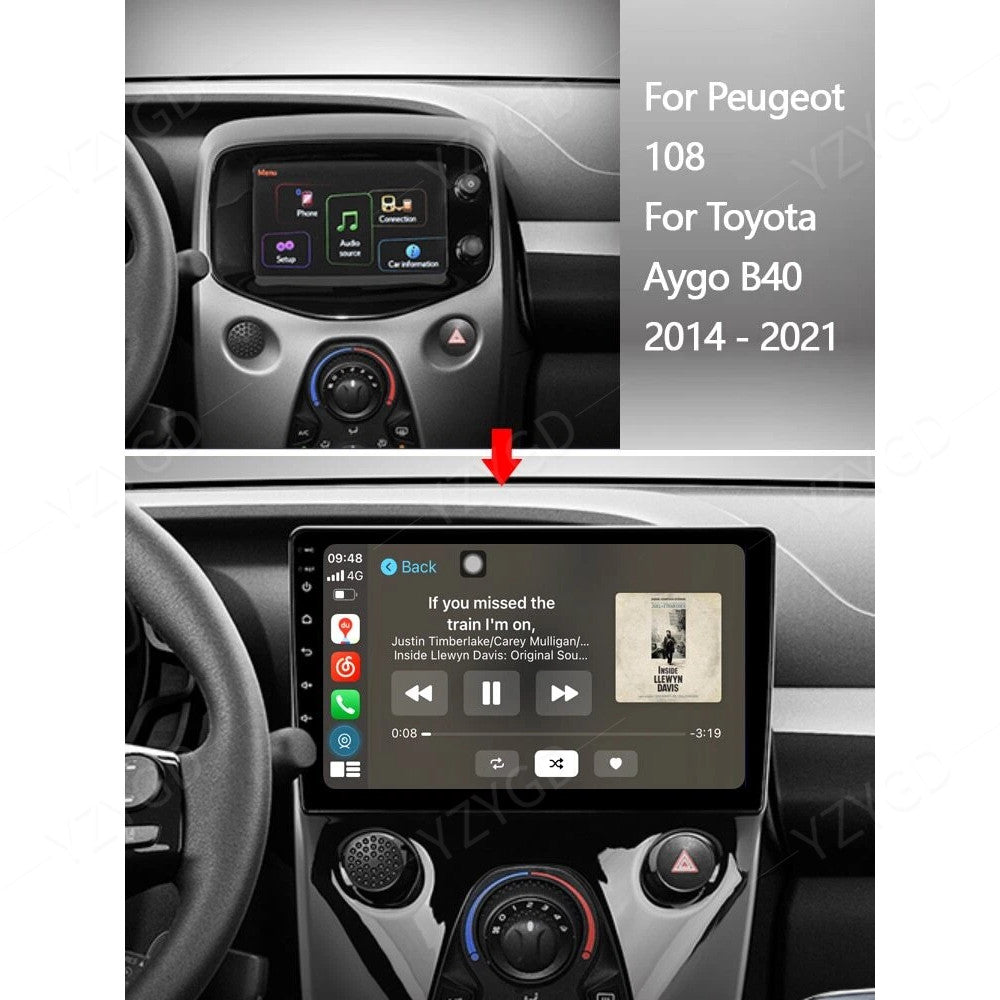 for Peugeot 108 for Toyota Aygo B40 2014-2021 CarPlay Car Stereo Radio GPS Navi