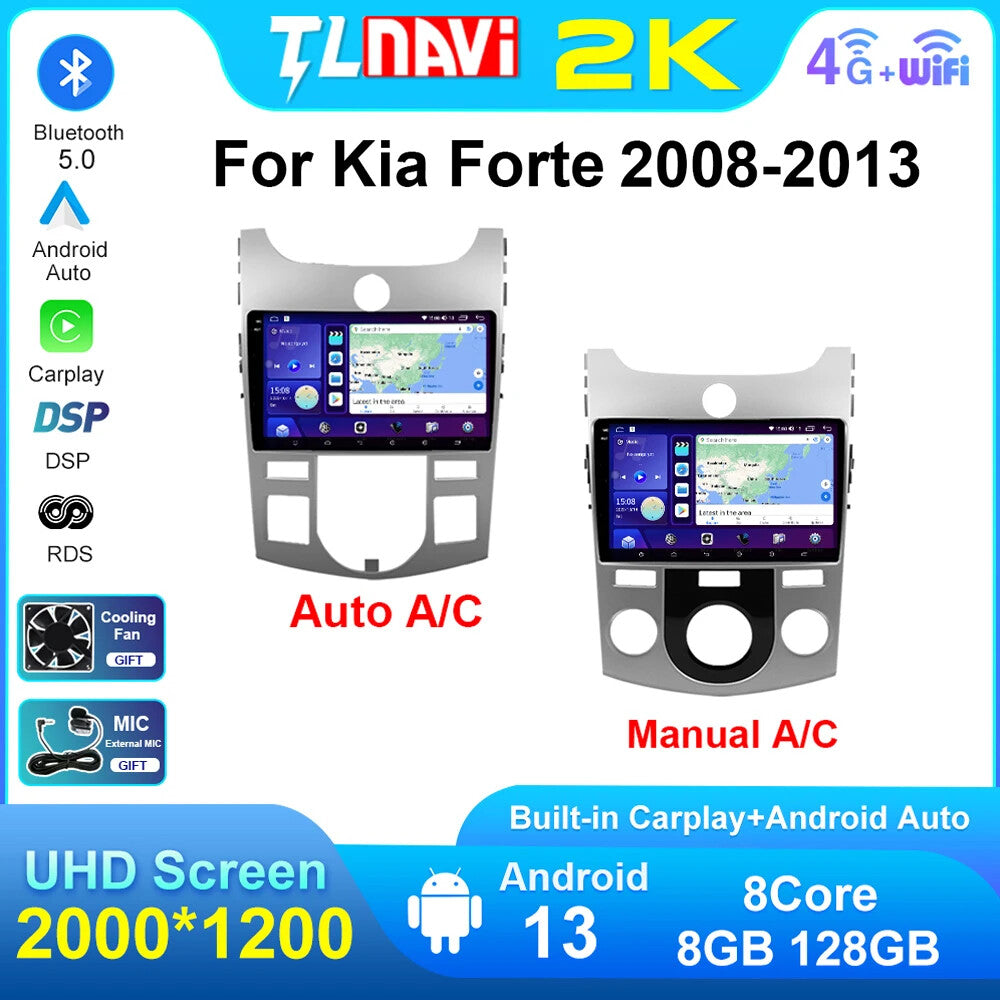 for KIA Forte Cerato 2008-2013 CarPlay Car Radio GPS Multimedia Player Screen