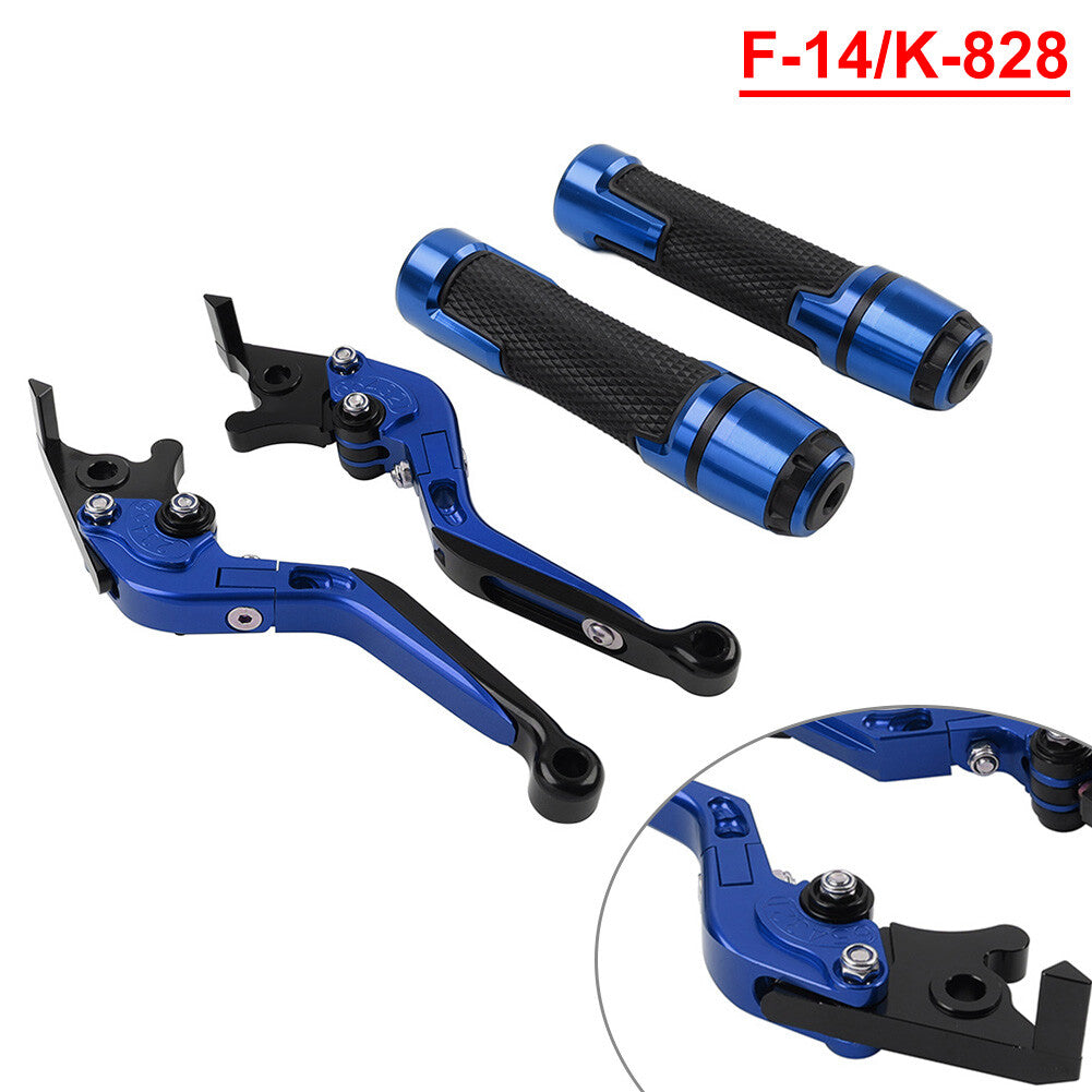 Folding Extendable Brake Clutch Lever Handlebar Grip Set Fit for Kawasaki