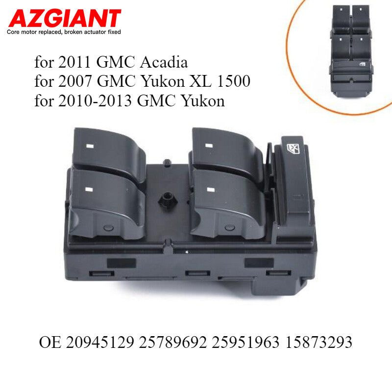For G.J.A.C. Acadia/ for Yukon / for Yukon XL Main Power Window Switch Left Front Driver Side