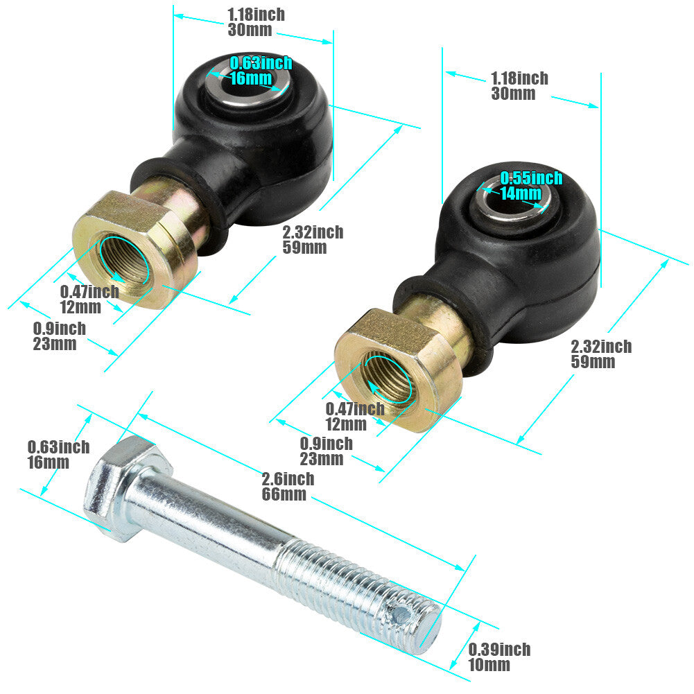 All Balls Tie Rod End Kit 51-1030 for Polaris Ranger RZR 500 700 Crew 800 XP 900