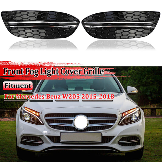 for Mercedes Benz W205 2015-2018 2x Fog Light Air Vent Grille Covers Front Lower