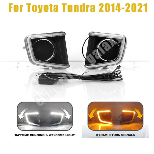Applicable to for Toyota Tendera 2014-2021 LED DRL daytime running lights with turn signals