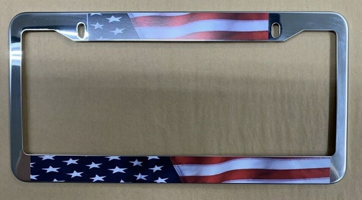 Car license plate cover, frame cover, rear trunk American flag chrome plating suitable for Jeep for Jaguar 1x