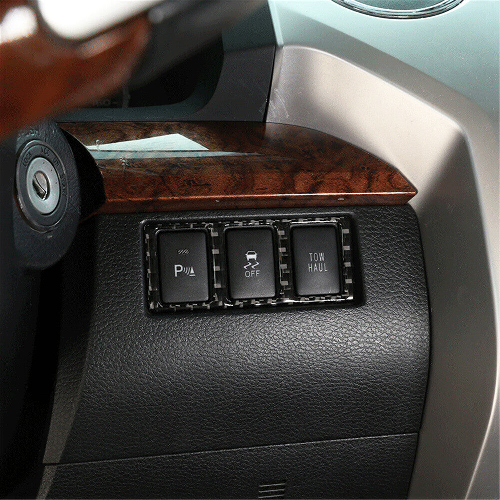 Soft Carbon Fiber Mode Switch Button Decorative Trim for T@yota Tundr@ 2014-2021