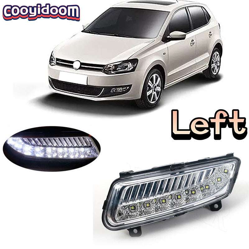 Left LED DRL Front bumper fog light for VW for Volkswagen Polo MK8 6R 2011-2013