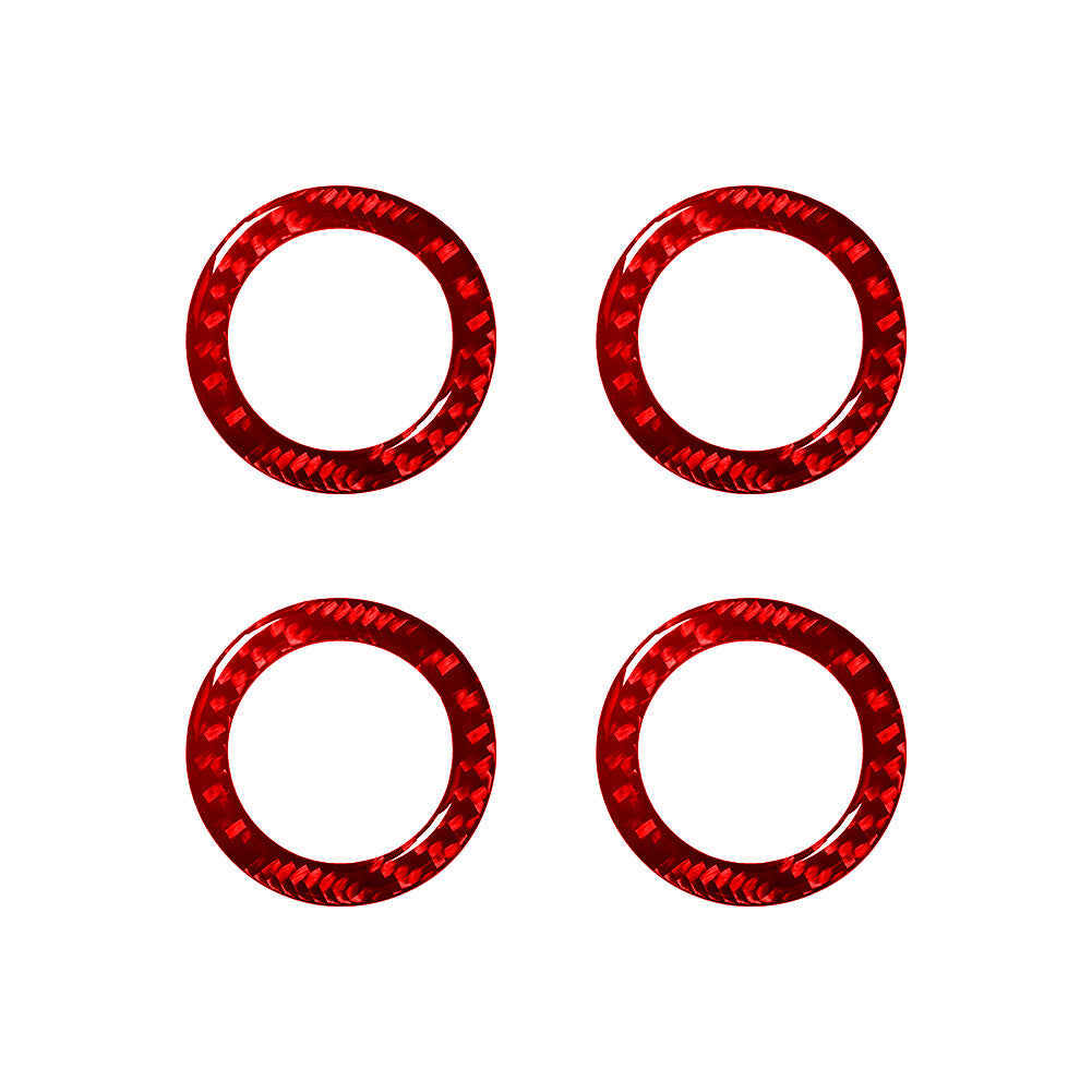 8X Red Carbon Fibre Speaker Ring Trim For Land for Range Rover Sport 2014-2017