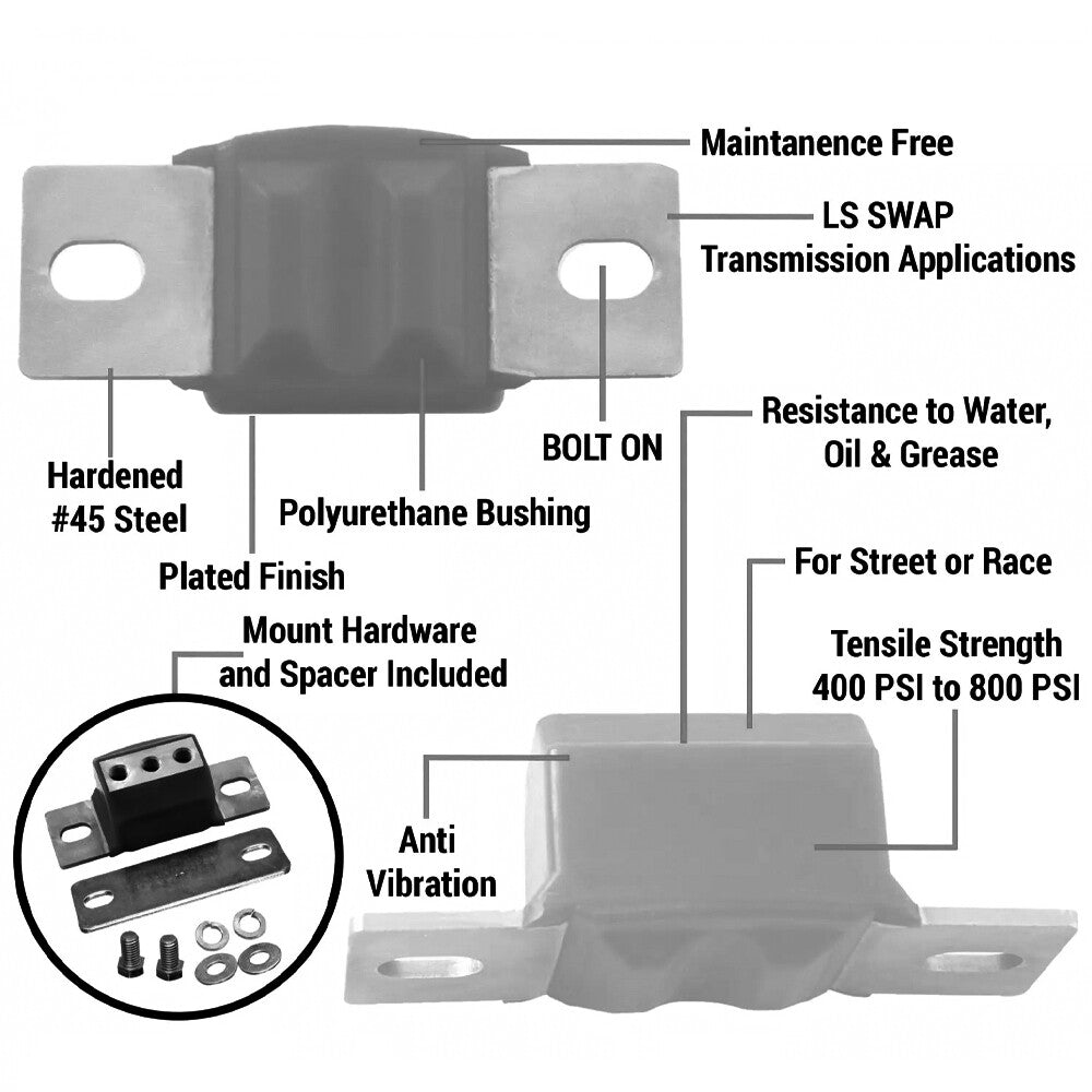 For GM LS Swap Transmission Mount Polyurethane Kit Fit 4.8 5.3 6.0 4l60E 4l80E